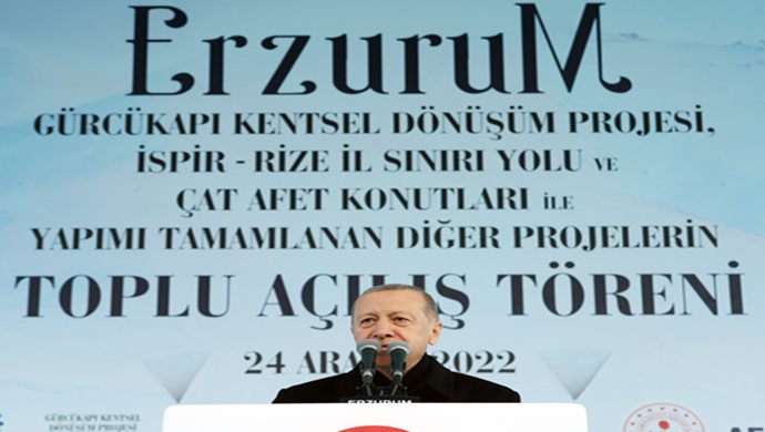 Cumhurbaşkanı Erdoğan, Erzurum’da toplu açılış törenine katıldı